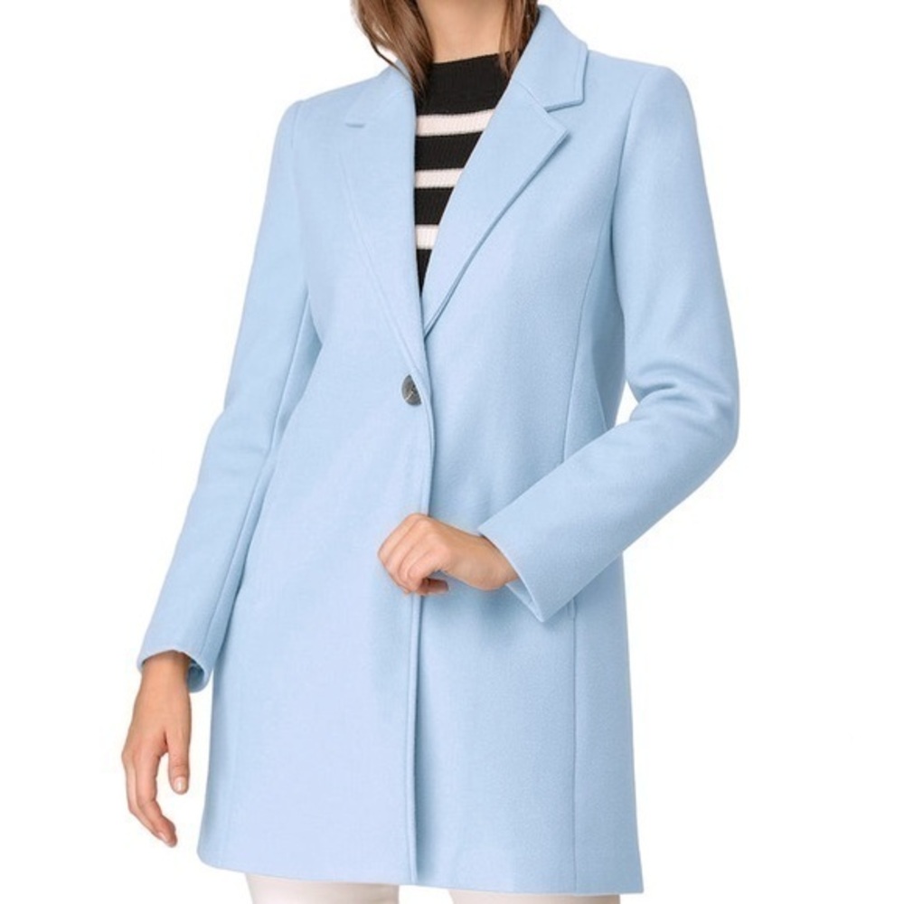 Allegra K Elegant Light Blue Women's Coat Large
